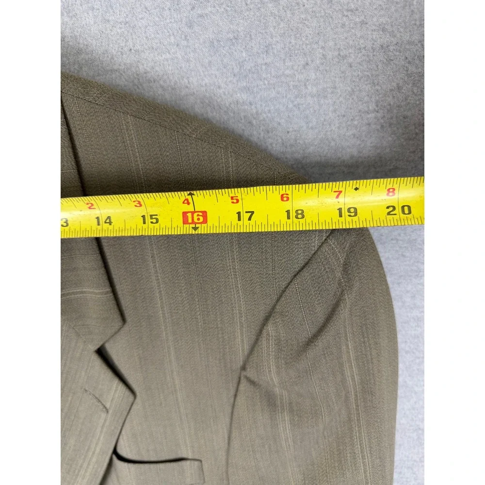 Hart‎ Schaffner Marx Mens 42R Blazer Ariel Worsteds Virgin Wool Pinstripe Brown